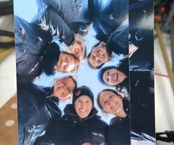 A surprise package of photos and gifts were put onboard 11th Hour Racing by her friends at UpWind by MerConcept