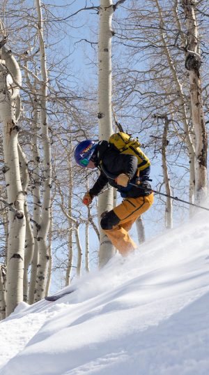 Francesca Clapcich in the mountains at home in Park City, Utah, USA